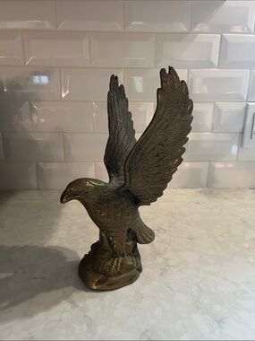 Solid Brass Eagle Sculpture large 11” American Patriotic 250th anniversary